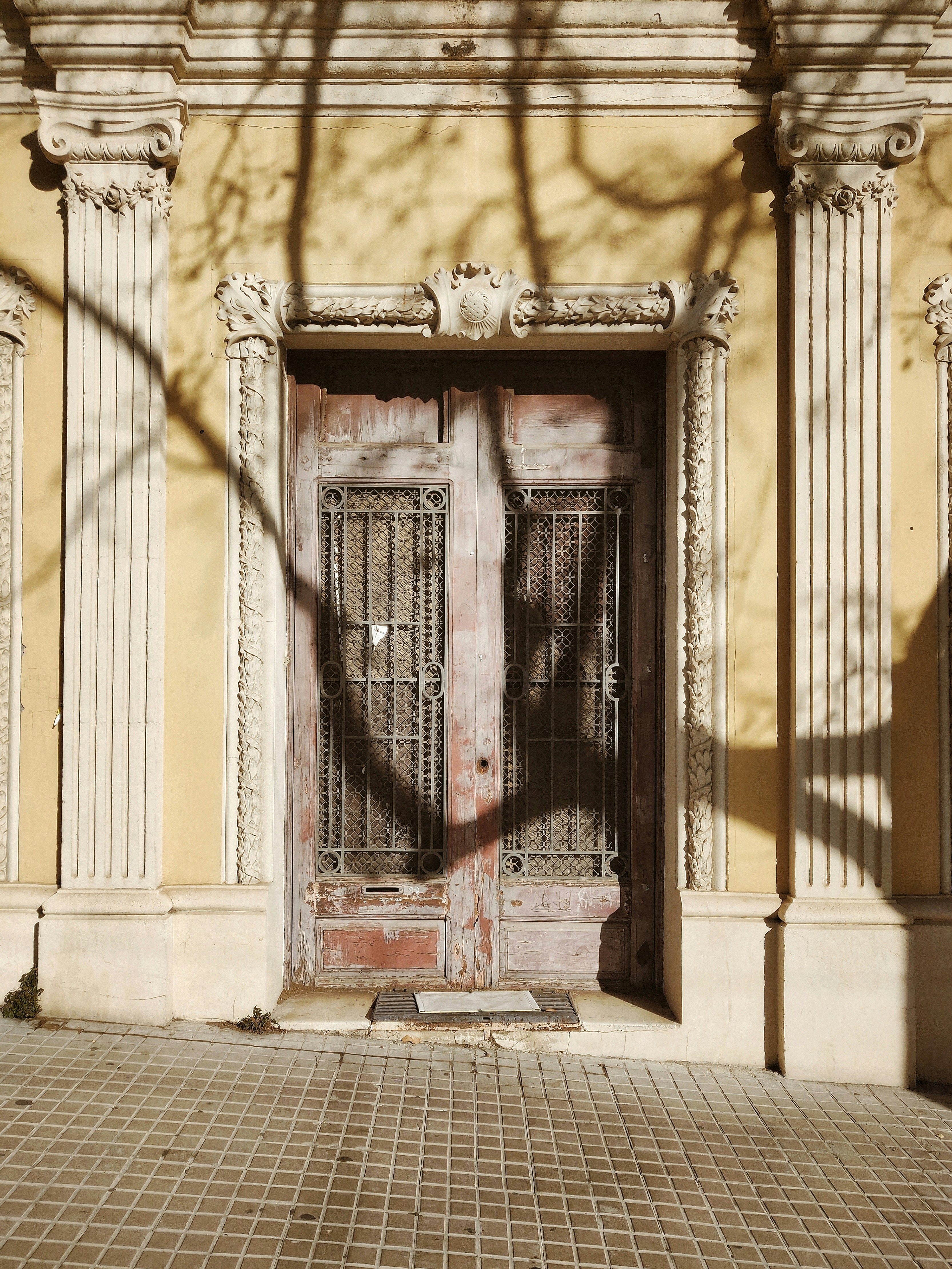 white and red metal gate